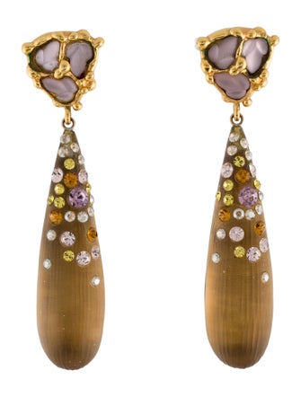 Alexis Bittar Lucite & Crystal Encrusted Drop Earrings