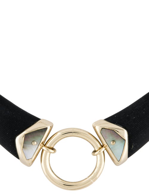 Alexis Bittar Lucite & Mother of Pearl Collar Necklace