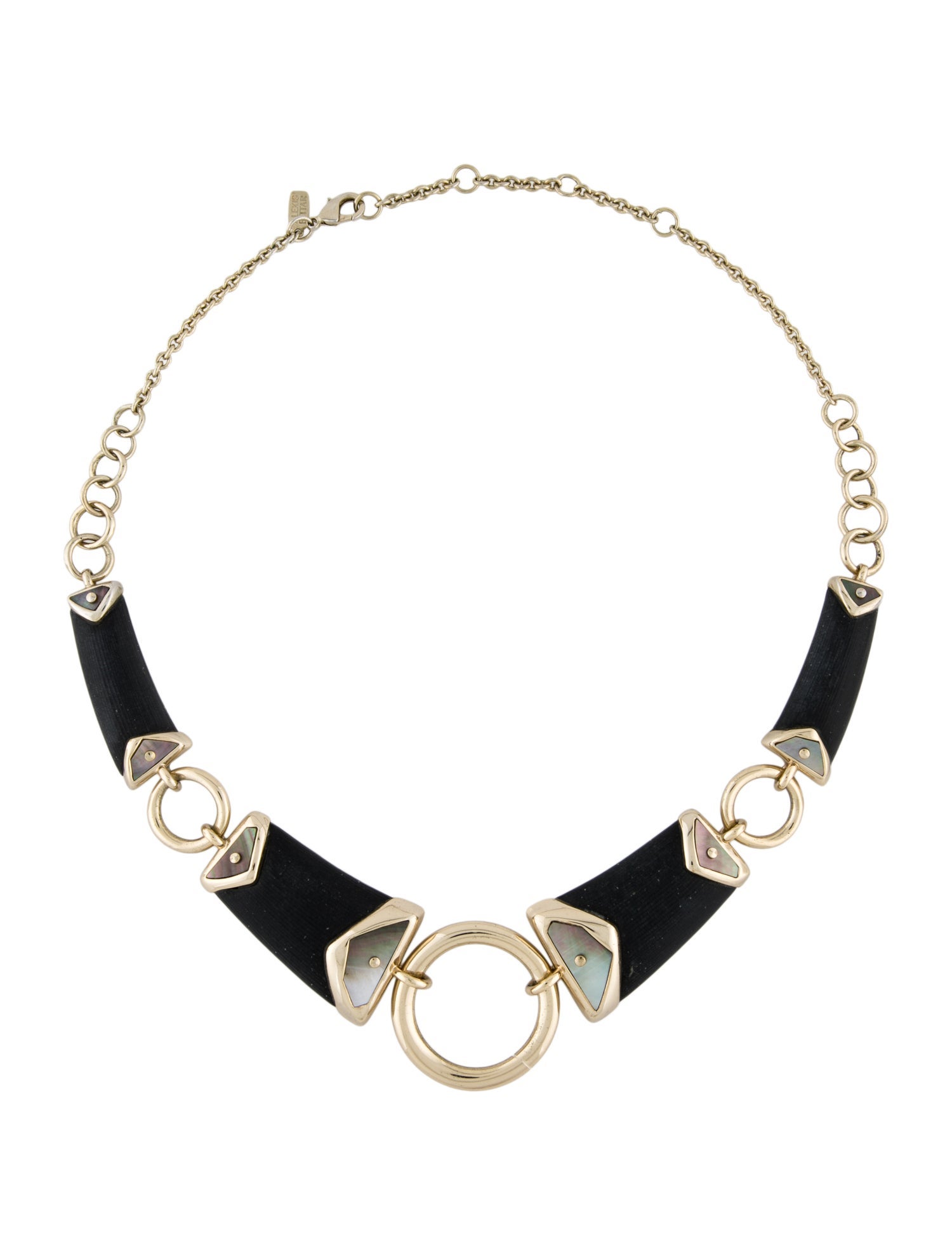 Alexis Bittar Lucite & Mother of Pearl Collar Necklace