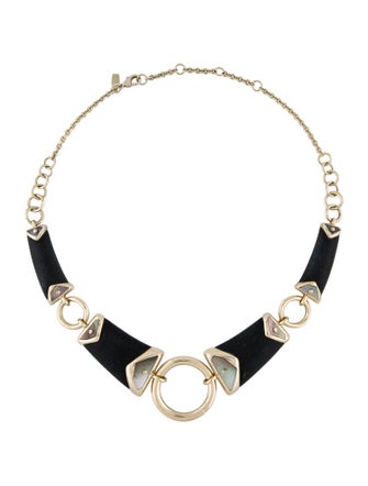 Alexis Bittar Lucite & Mother of Pearl Collar Necklace