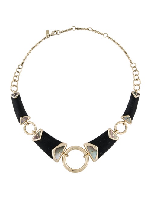 Alexis Bittar Lucite & Mother of Pearl Collar Necklace
