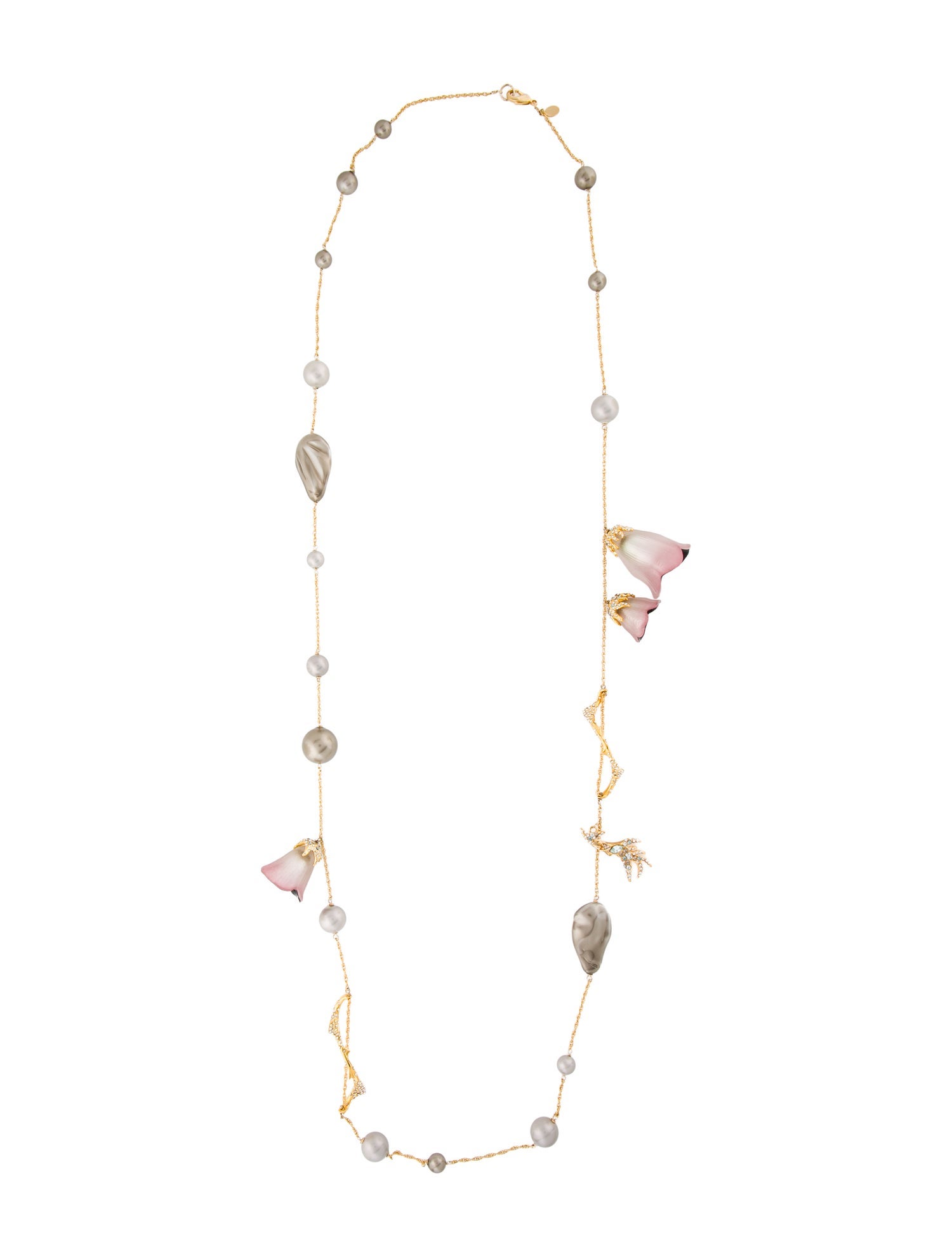 Alexis Bittar Faux Pearl & Crystal Botanical Station Necklace