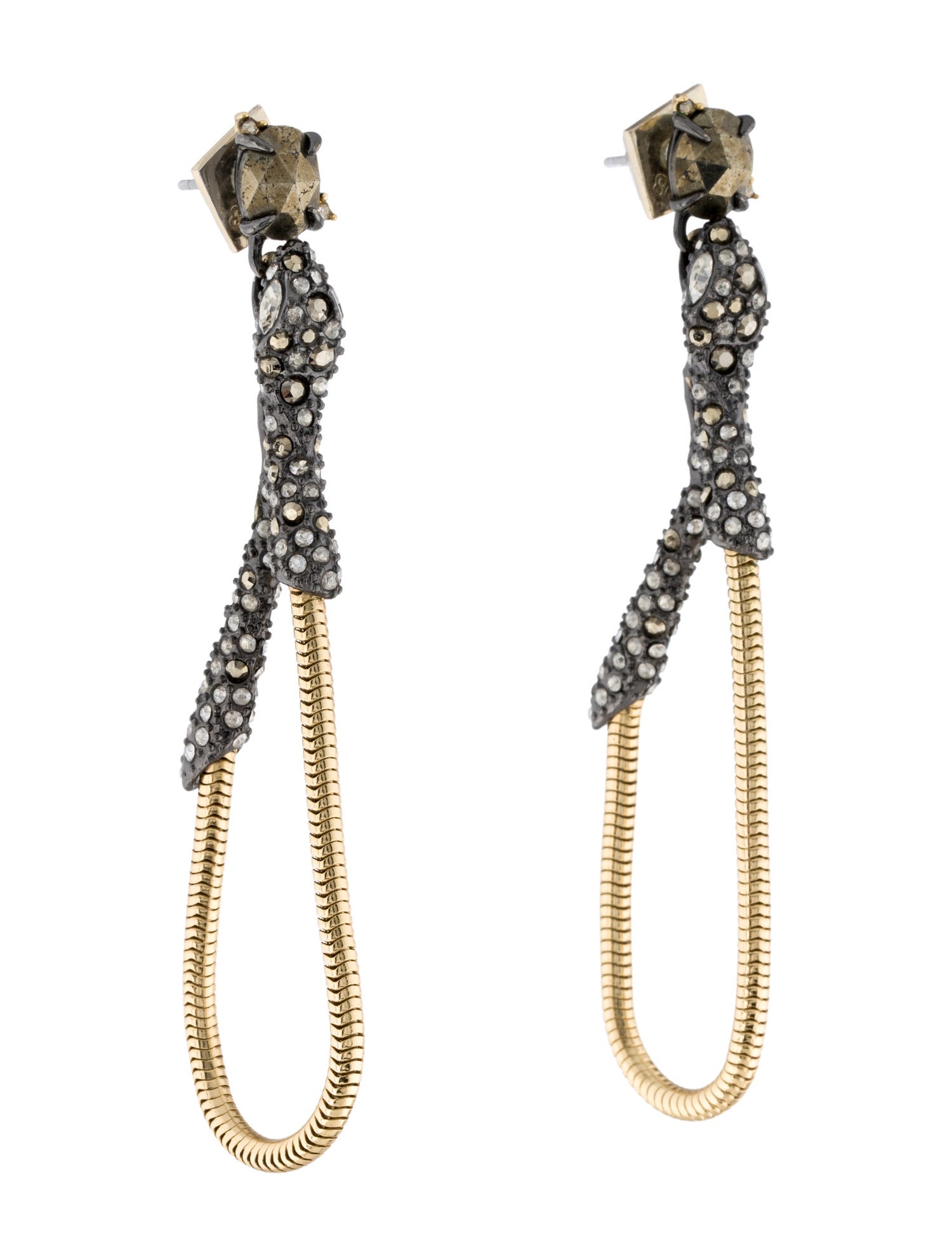 Alexis Bittar Crystal Viper Loop Drop Earrings