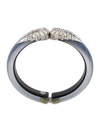 Alexis Bittar Lucite & Crystal Hinge Bangle Bracelet