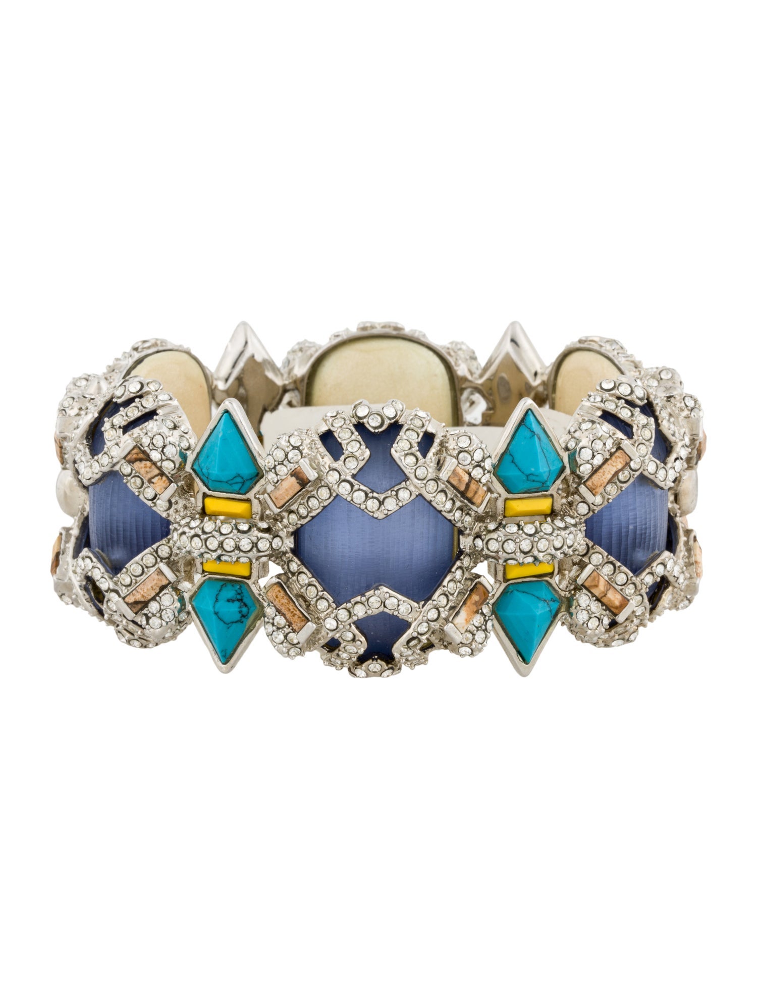 Alexis Bittar Crystal, Lucite & Multistone Bangle Bracelet