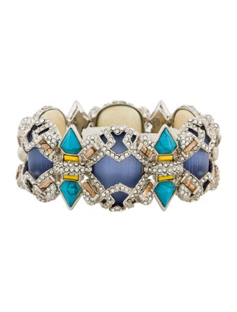 Alexis Bittar Crystal, Lucite & Multistone Bangle Bracelet