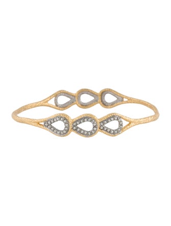 Alexis Bittar Crystal Two-Tone Bangle Bracelet