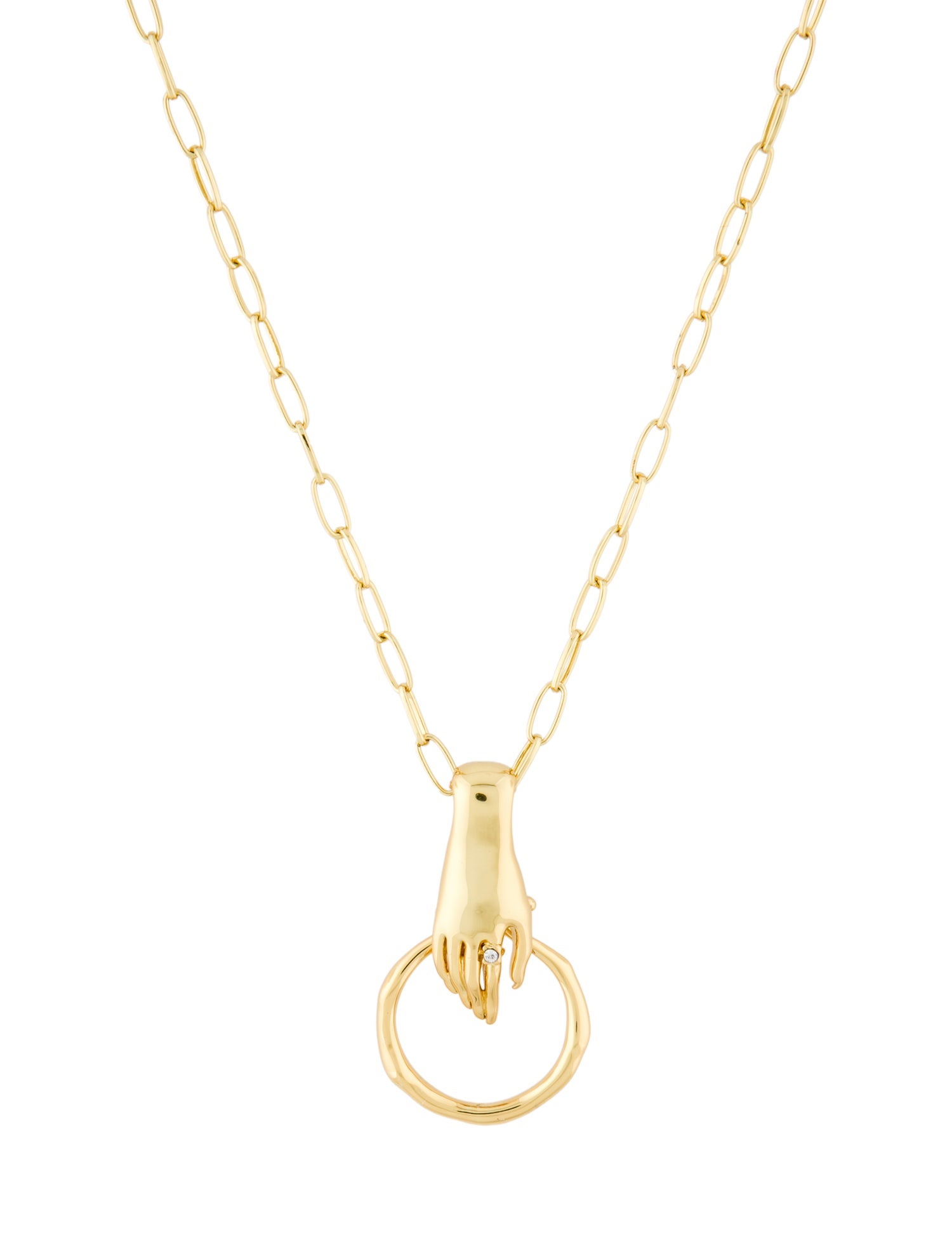 Alexis Bittar Crystal Asterales Hand & Hoop Pendant Necklace