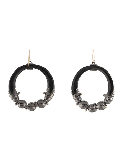 Alexis Bittar Lucite, Crystal & Faux Pearl Hoop Earrings