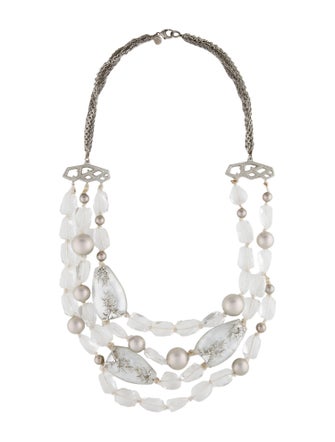 Alexis Bittar Beaded Faux Pearl & Crystal Multi Strand Necklace