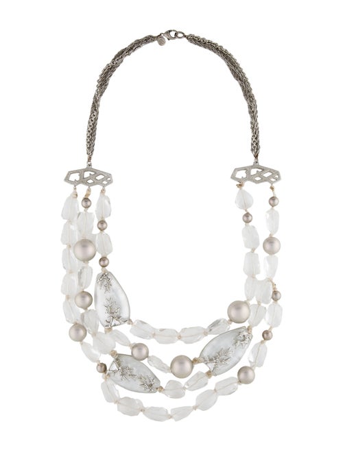 Alexis Bittar Beaded Faux Pearl & Crystal Multi Strand Necklace