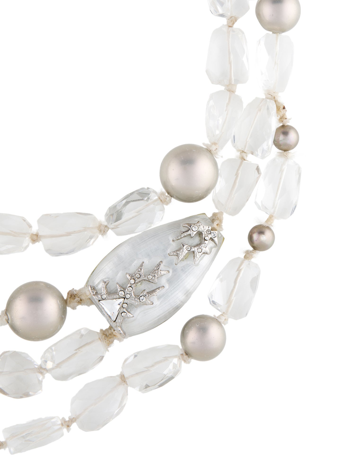 Alexis Bittar Beaded Faux Pearl & Crystal Multi Strand Necklace