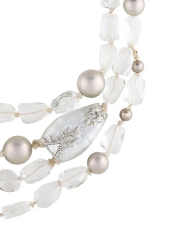 Alexis Bittar Beaded Faux Pearl & Crystal Multi Strand Necklace
