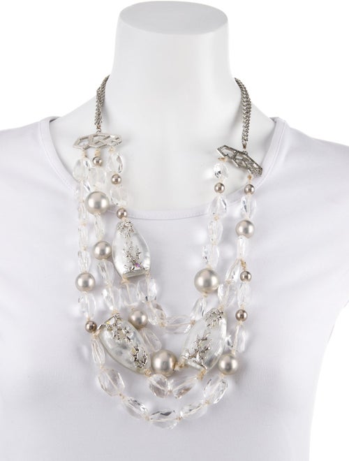 Alexis Bittar Beaded Faux Pearl & Crystal Multi Strand Necklace