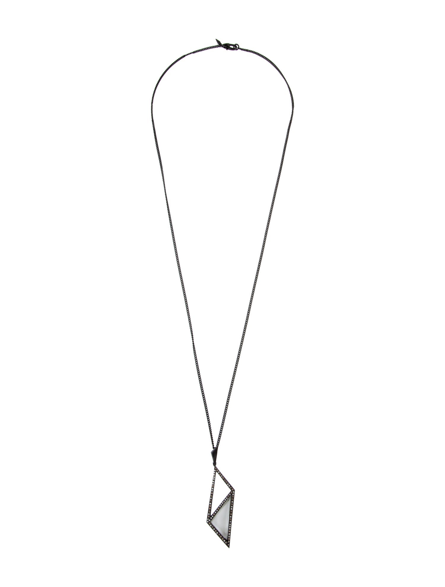 Alexis Bittar Crystal & Lucite Iridescent Abstract Long Pendant Necklace