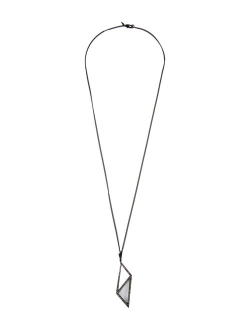 Alexis Bittar Crystal & Lucite Iridescent Abstract Long Pendant Necklace