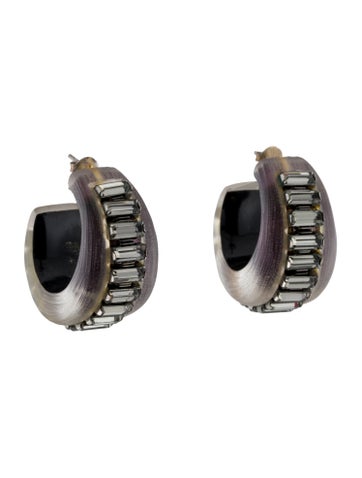 Alexis Bittar Hoop Crystal & Lucite Earrings