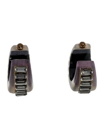 Alexis Bittar Crystal & Lucite Hoop Earrings