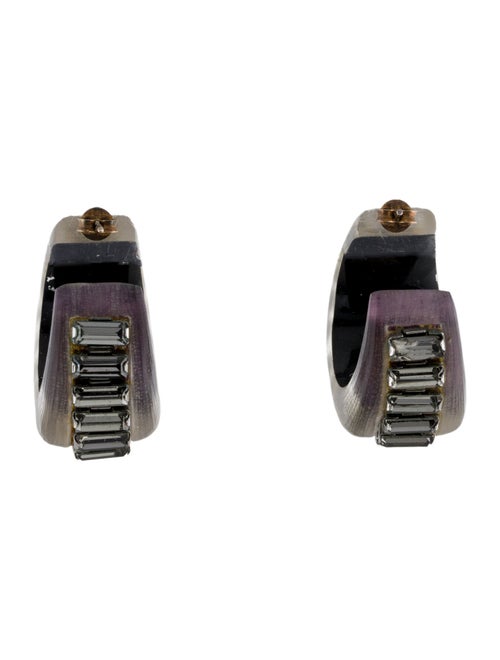 Alexis Bittar Crystal & Lucite Hoop Earrings