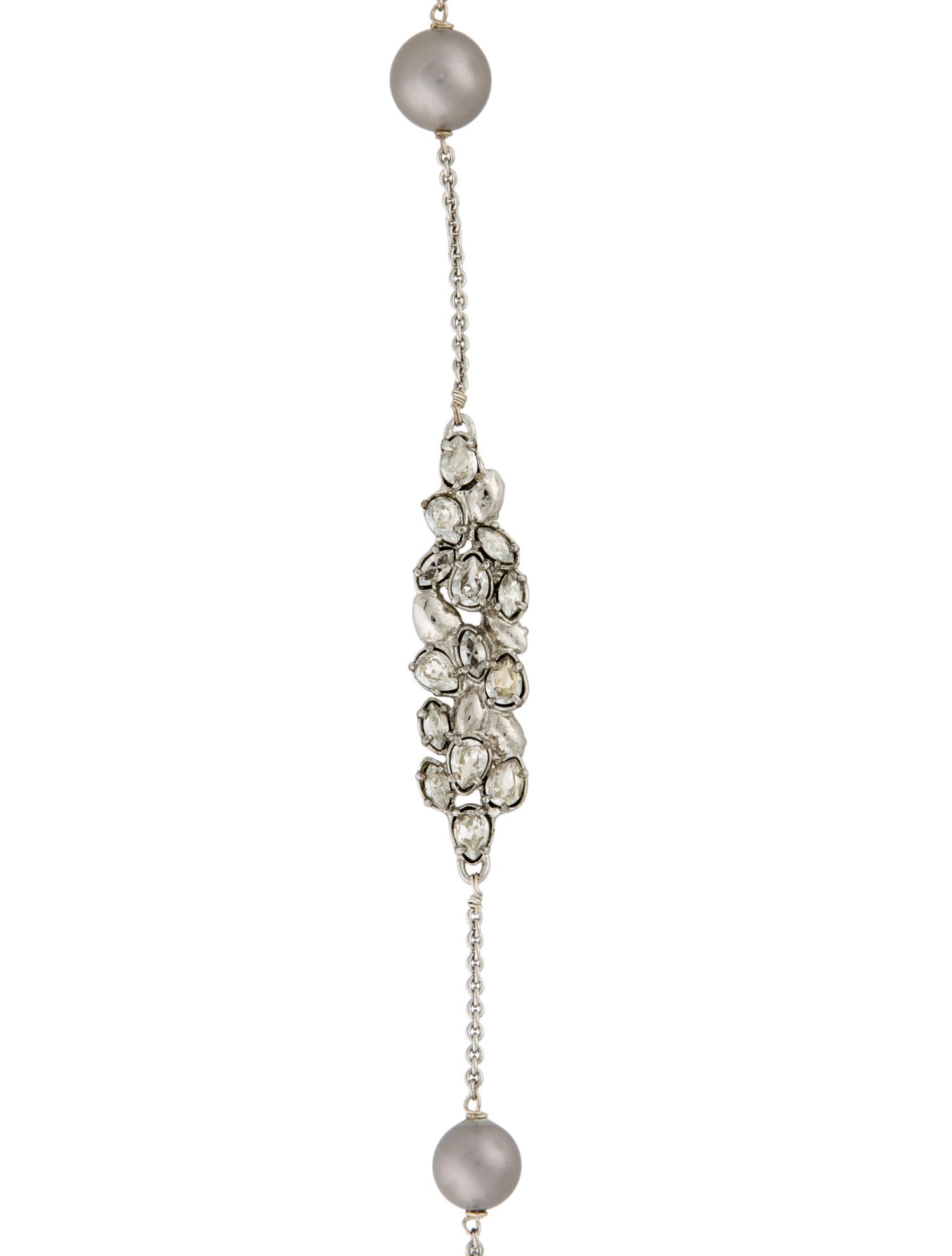 Alexis Bittar Faux Pearl & Crystal Station Necklace