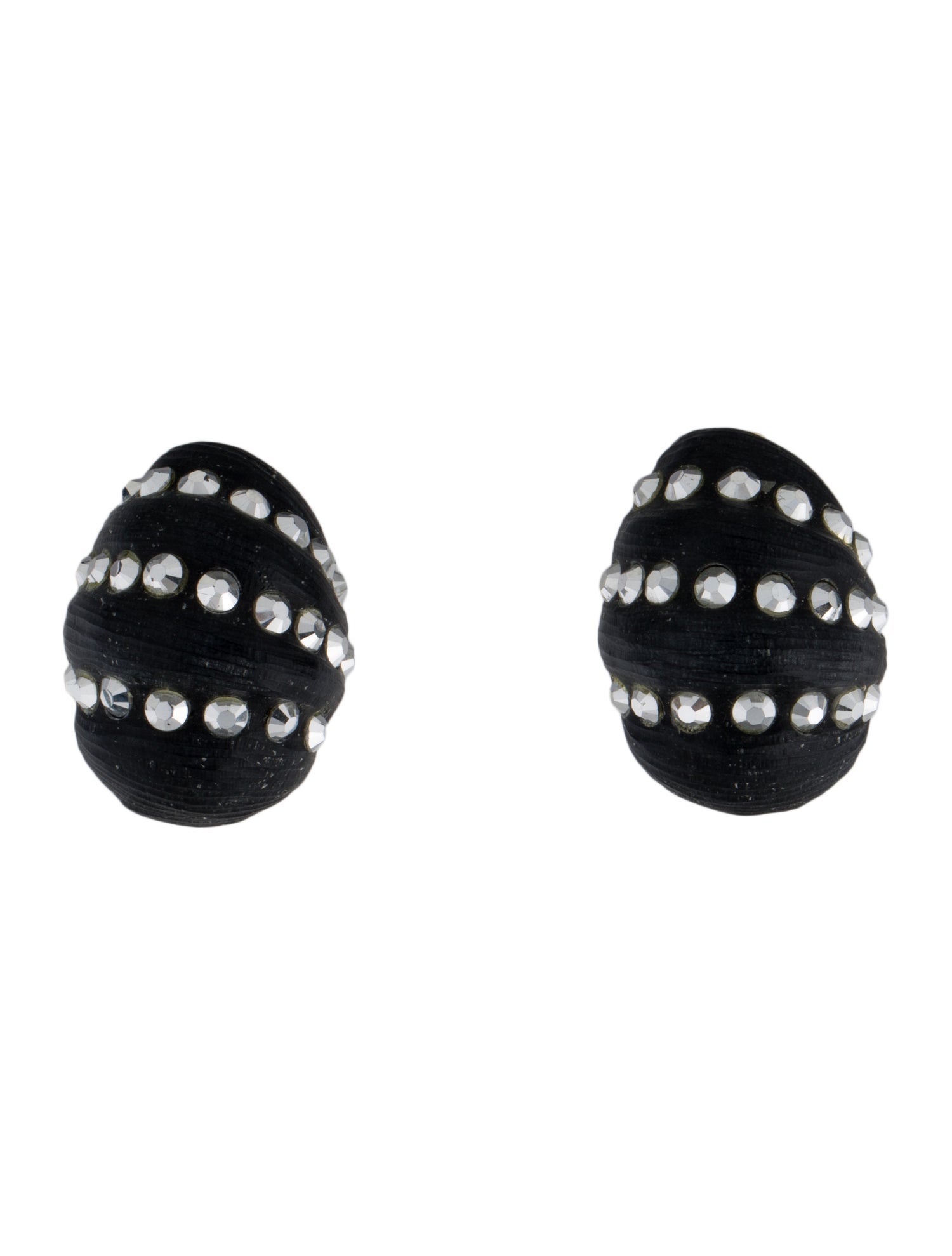 Alexis Bittar Crystal & Lucite Carved Clip-On Earrings