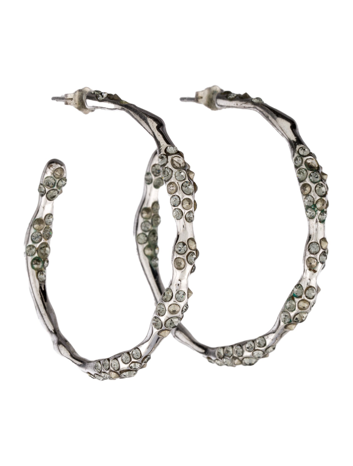 Alexis Bittar Crystal Encrusted Hoop Earrings