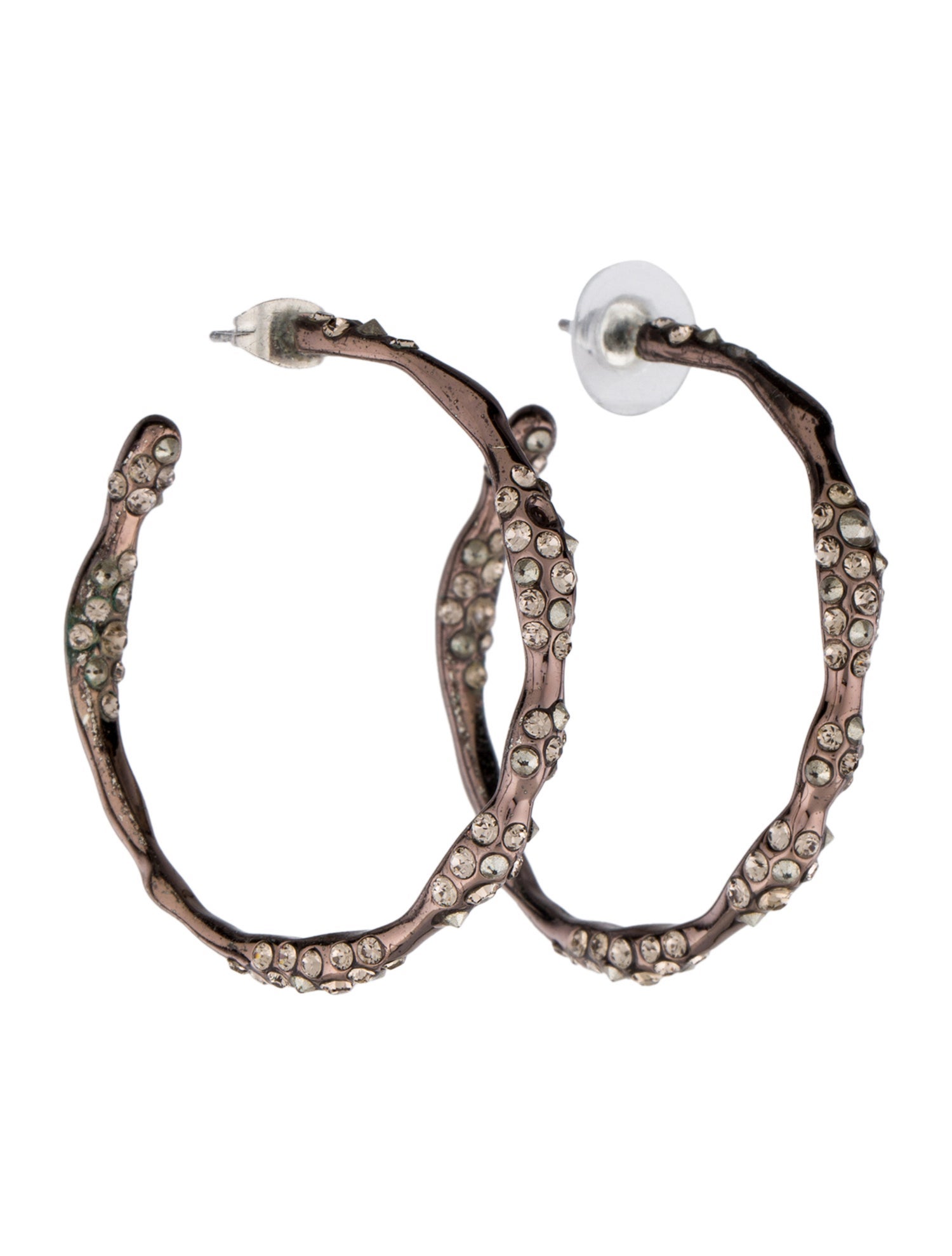 Alexis Bittar Crystal Encrusted Hoop Earrings
