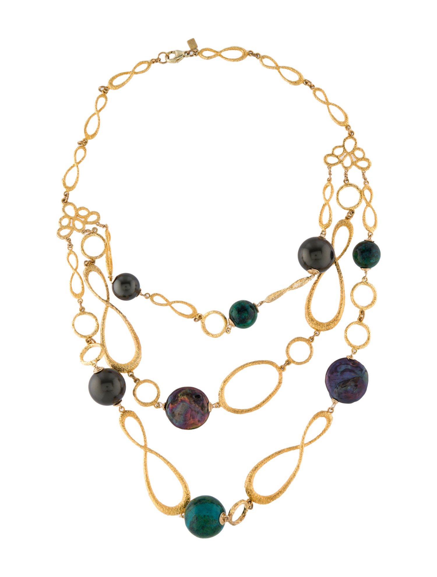 Alexis Bittar Dyed Pearl & Faux Pearl Multistrand Necklace