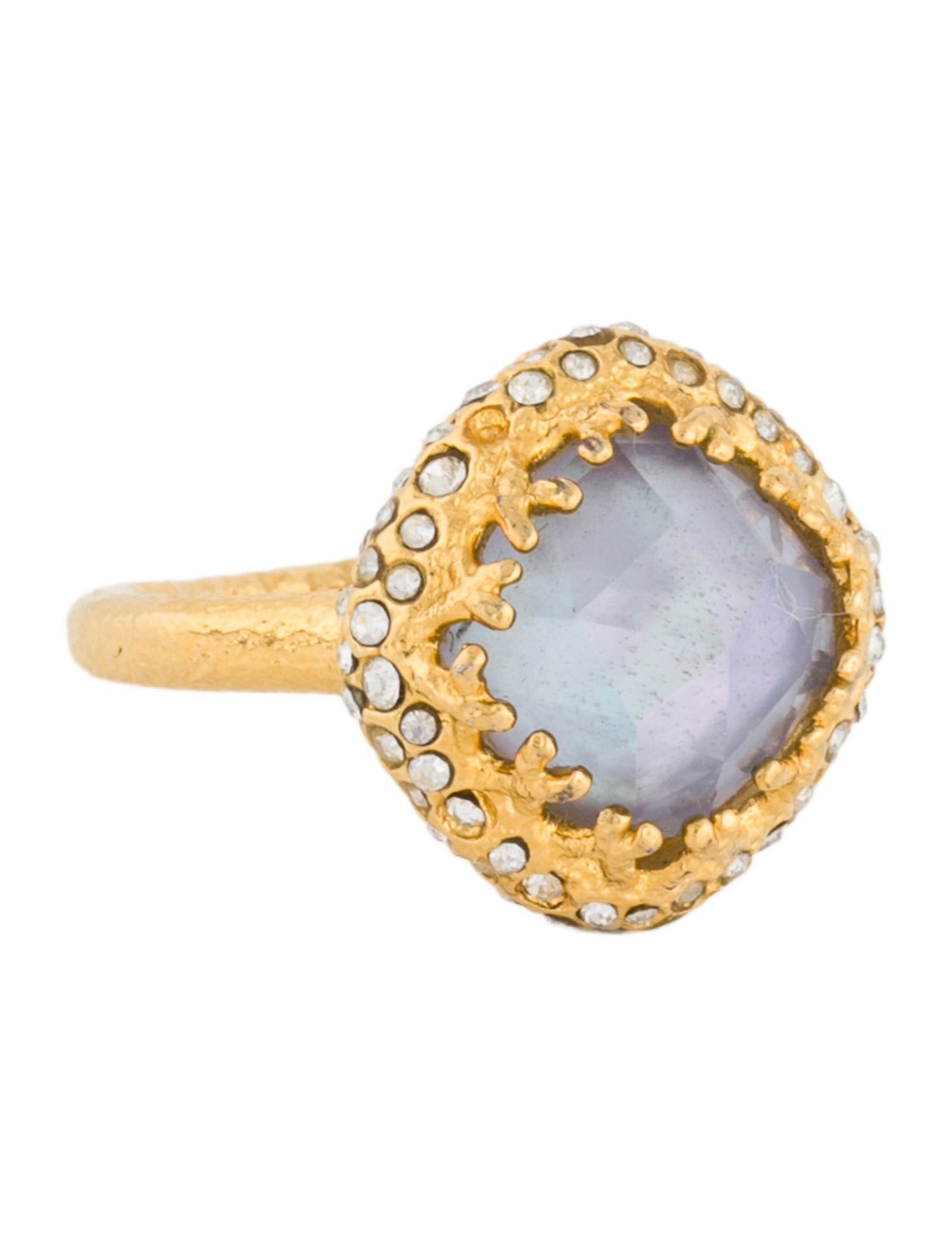 Alexis Bittar Crystal Encrusted Doublet Cocktail Ring