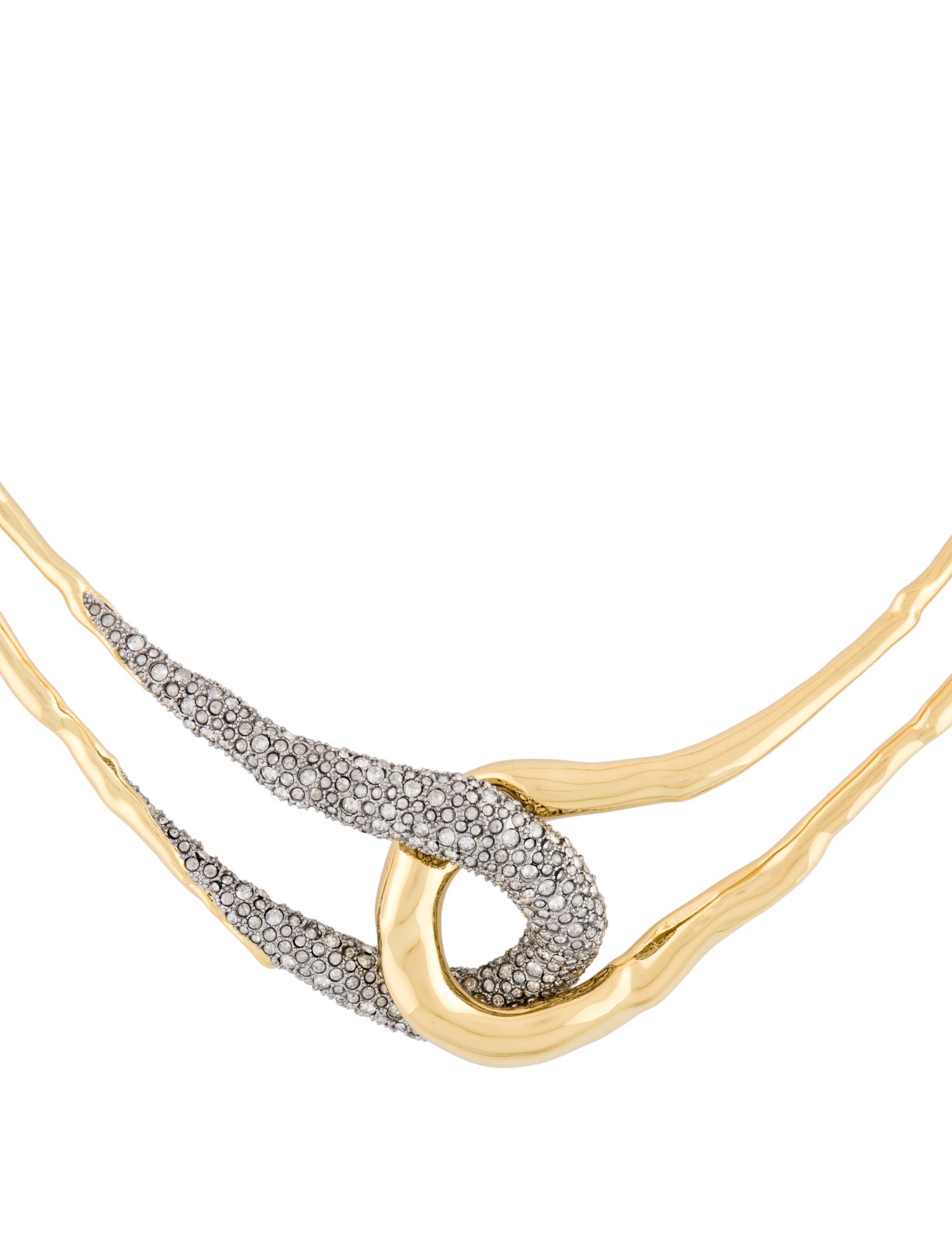 Alexis Bittar Crystal Solanales Interlock Necklace