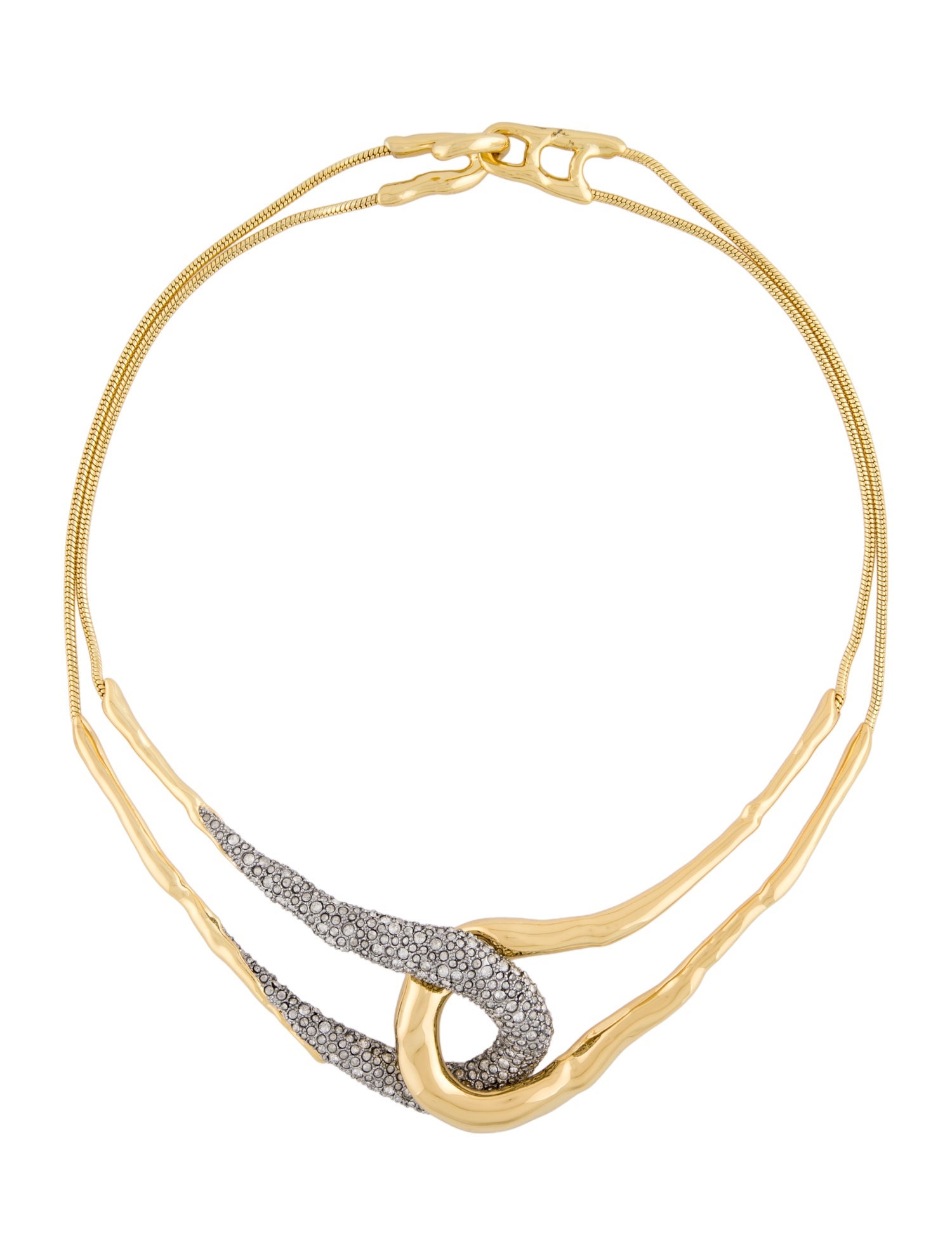 Alexis Bittar Crystal Solanales Interlock Necklace