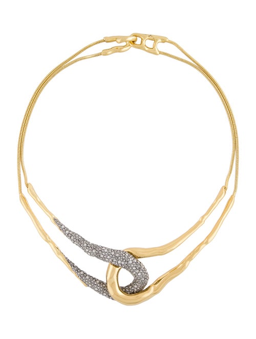 Alexis Bittar Crystal Solanales Interlock Necklace