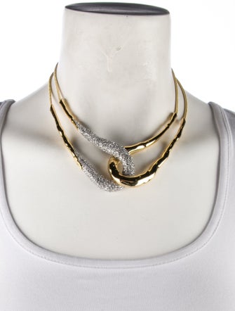 Alexis Bittar Crystal Solanales Interlock Necklace