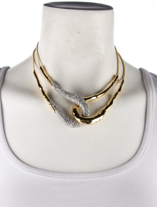 Alexis Bittar Crystal Solanales Interlock Necklace