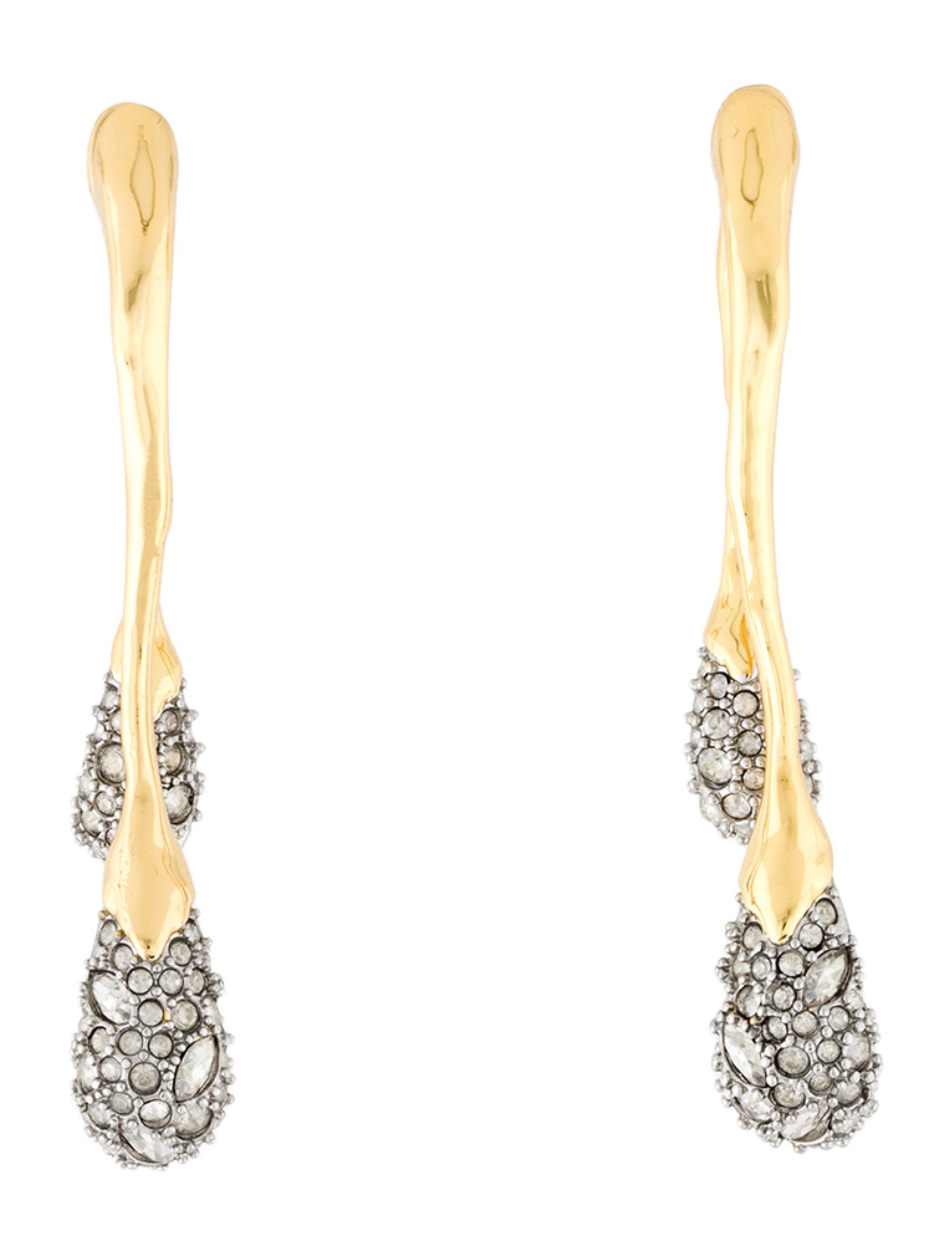 Alexis Bittar Crystal Solanales Front Back Double Drop Earrings