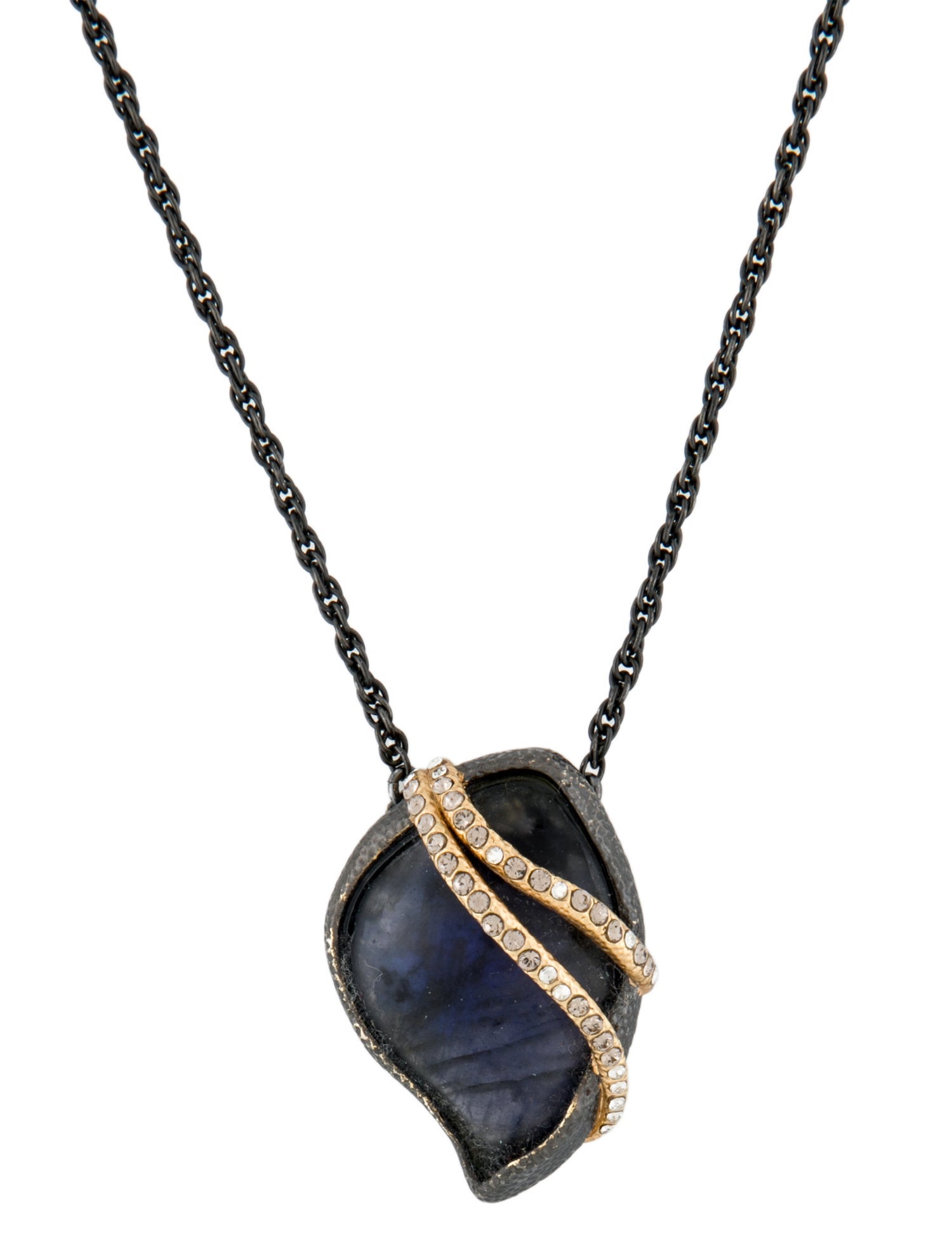 Alexis Bittar Lucite & Crystal Elements Winding Vine Pendant Necklace