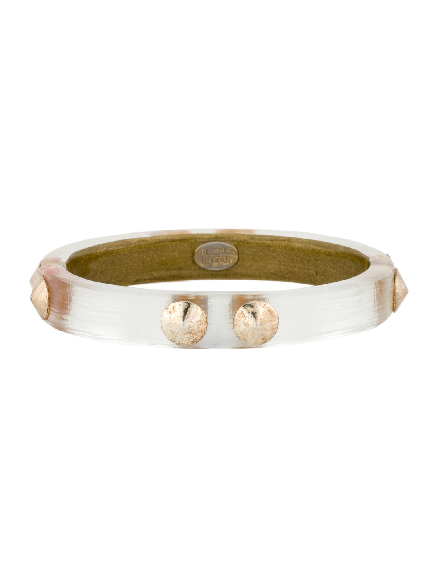 Alexis Bittar Lucite Circle Studded Hinge Bangle