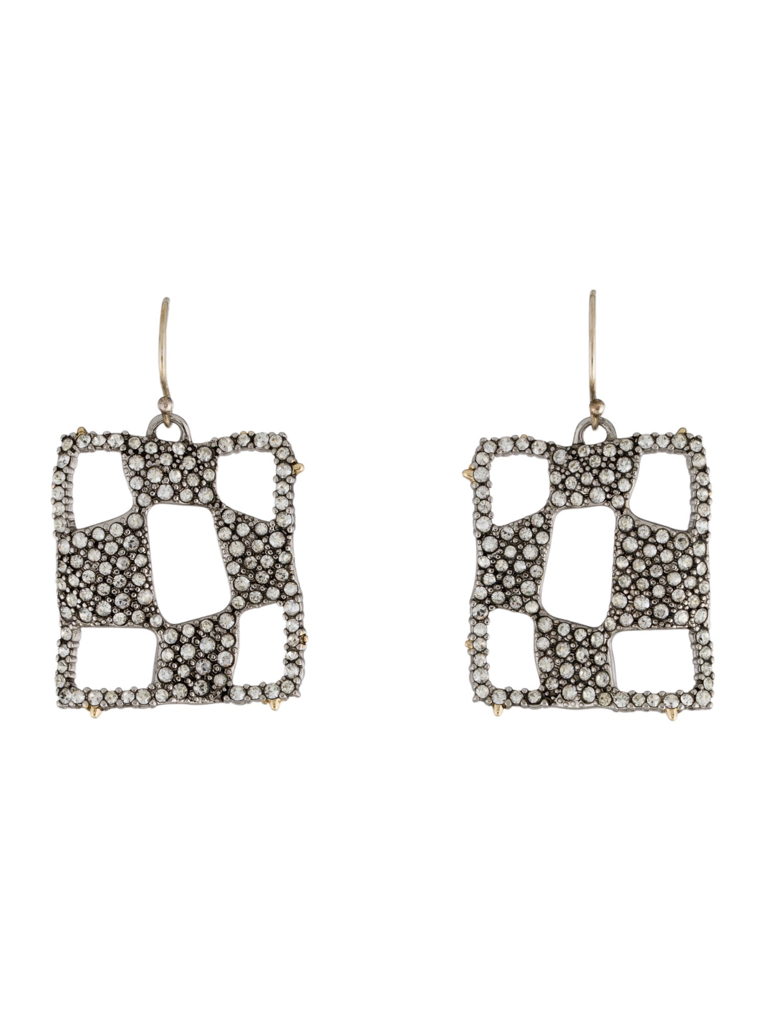 Alexis Bittar Crystal Checkerboard Drop Earrings