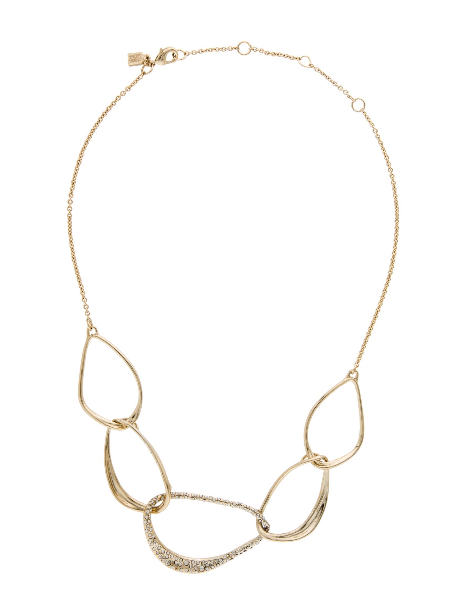 Alexis Bittar Crystal Liquid Golden 5-Link Orbiting Aura Necklace