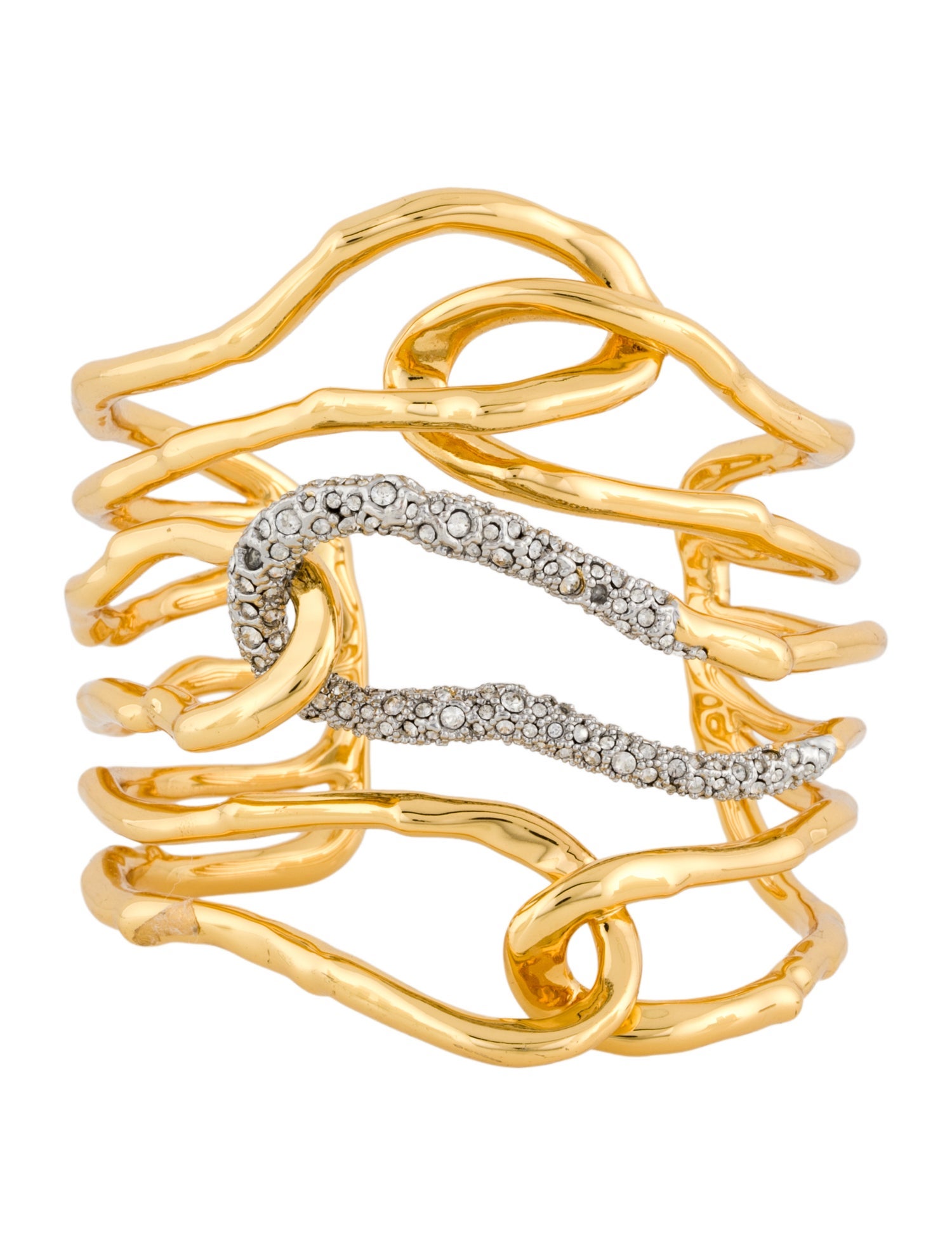 Alexis Bittar Crystal Solanales Twisted Cuff Bracelet