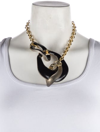 Alexis Bittar Crystal, Lucite & Stone Link Chain Necklace