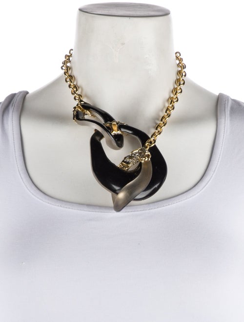 Alexis Bittar Crystal, Lucite & Stone Link Chain Necklace
