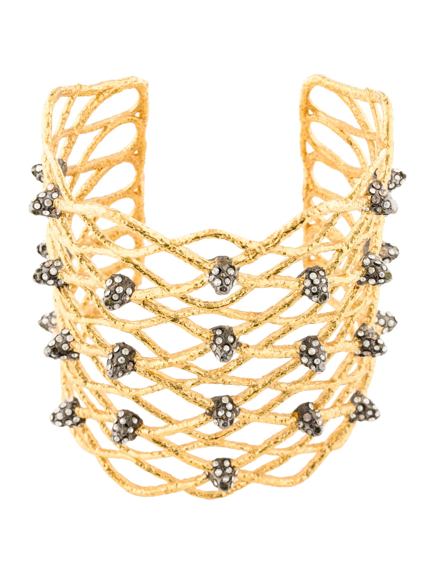 Alexis Bittar Crystal Open Work Cuff Bracelet