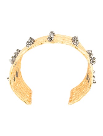 Alexis Bittar Crystal Open Work Cuff Bracelet