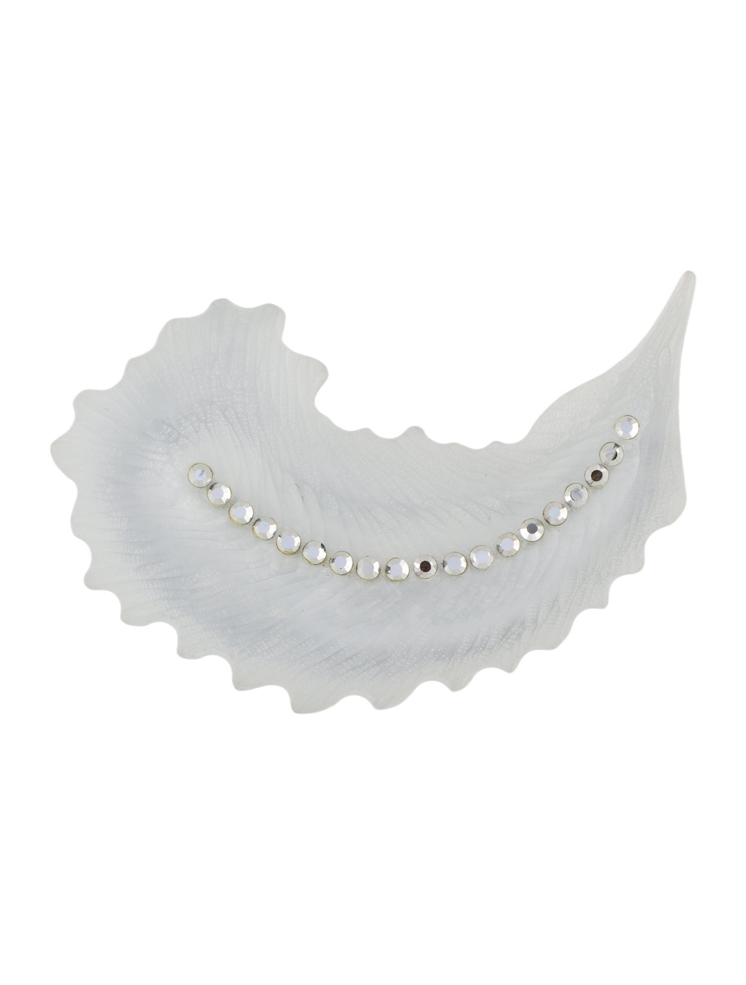 Alexis Bittar Crystal & Lucite Feather Brooch