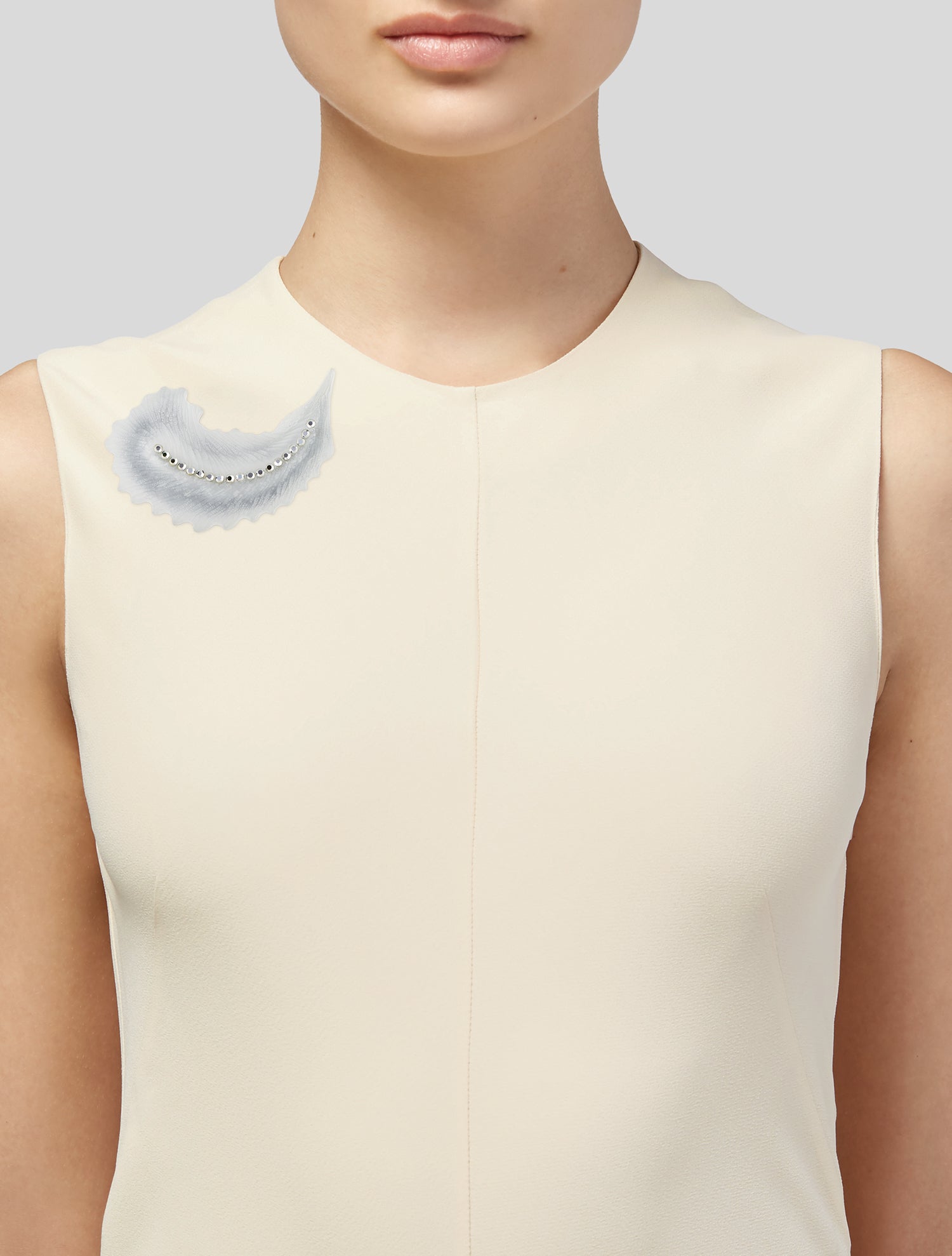 Alexis Bittar Crystal & Lucite Feather Brooch