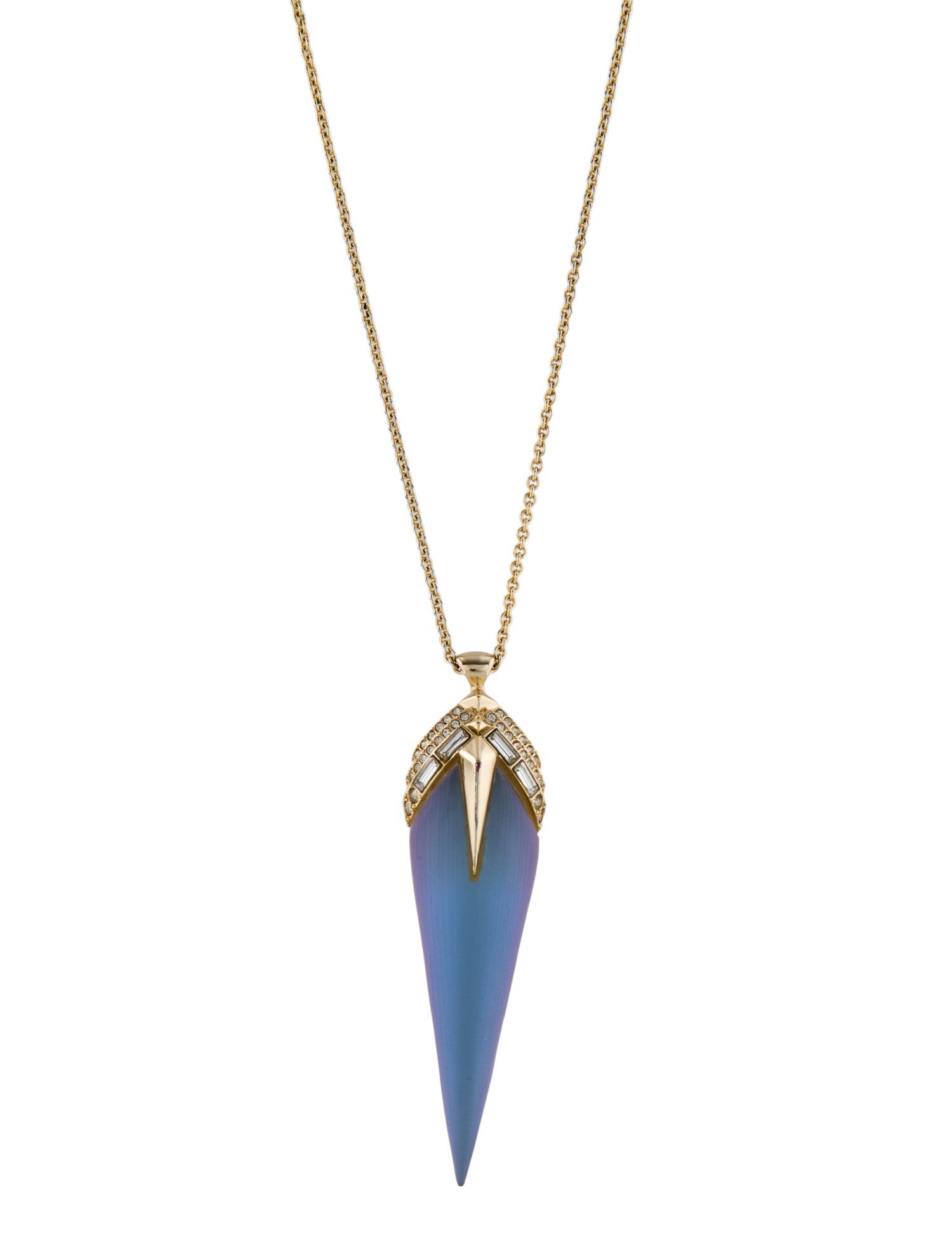 Alexis Bittar Crystal & Lucite Spear Pendant Necklace