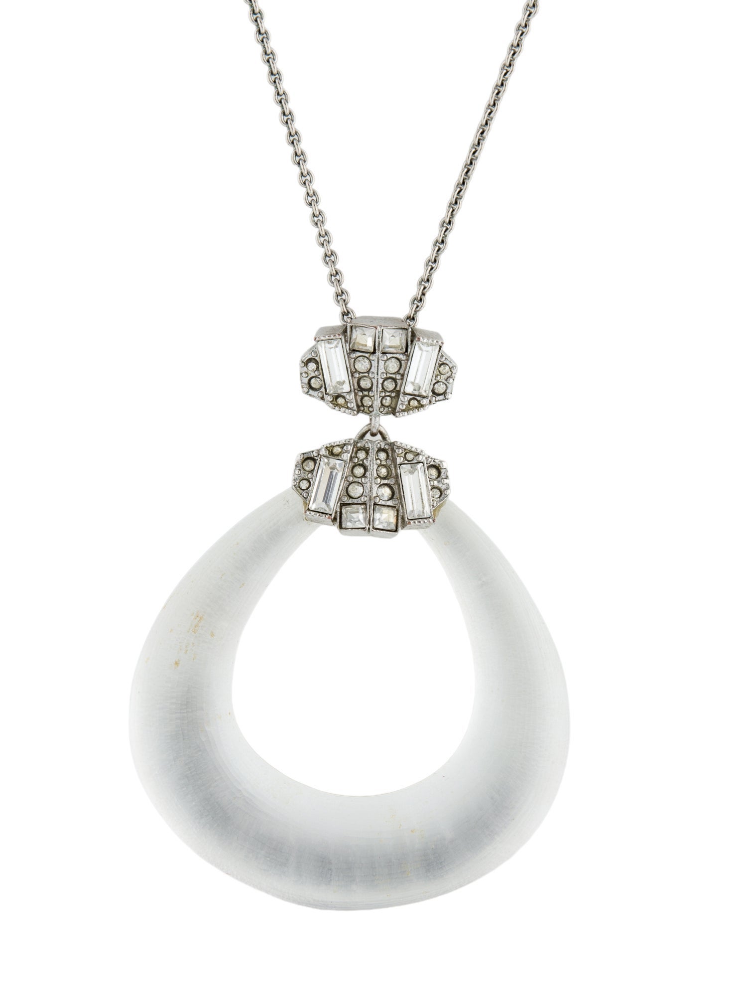 Alexis Bittar Crystal & Lucite Pendant Necklace