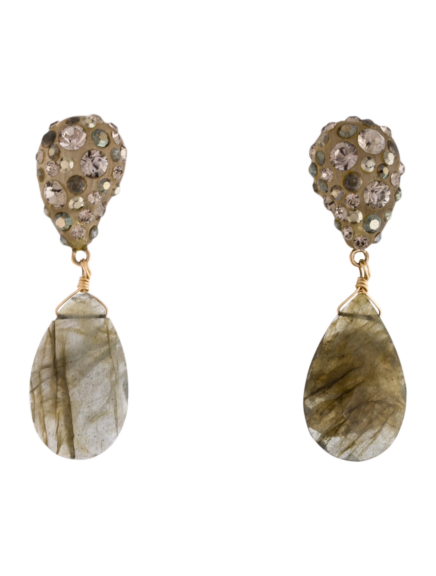 Alexis Bittar Stone, Crystal & Lucite Clip-On Earrings