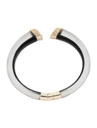 Alexis Bittar Crystal & Lucite Hinge Cuff Bracelet